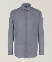 Micro-Check Cotton Dress Shirt