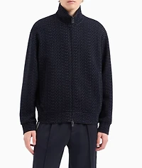 Flocked Logo Lyocell-Cotton Zip-Up Sweatshirt