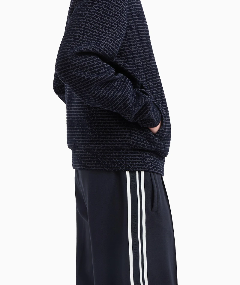 Flocked Logo Lyocell-Cotton Zip-Up Sweatshirt