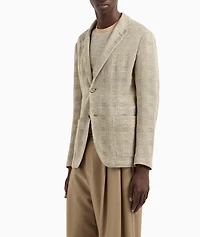 Check Cotton Knit Sport Jacket