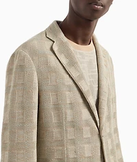 Check Cotton Knit Sport Jacket