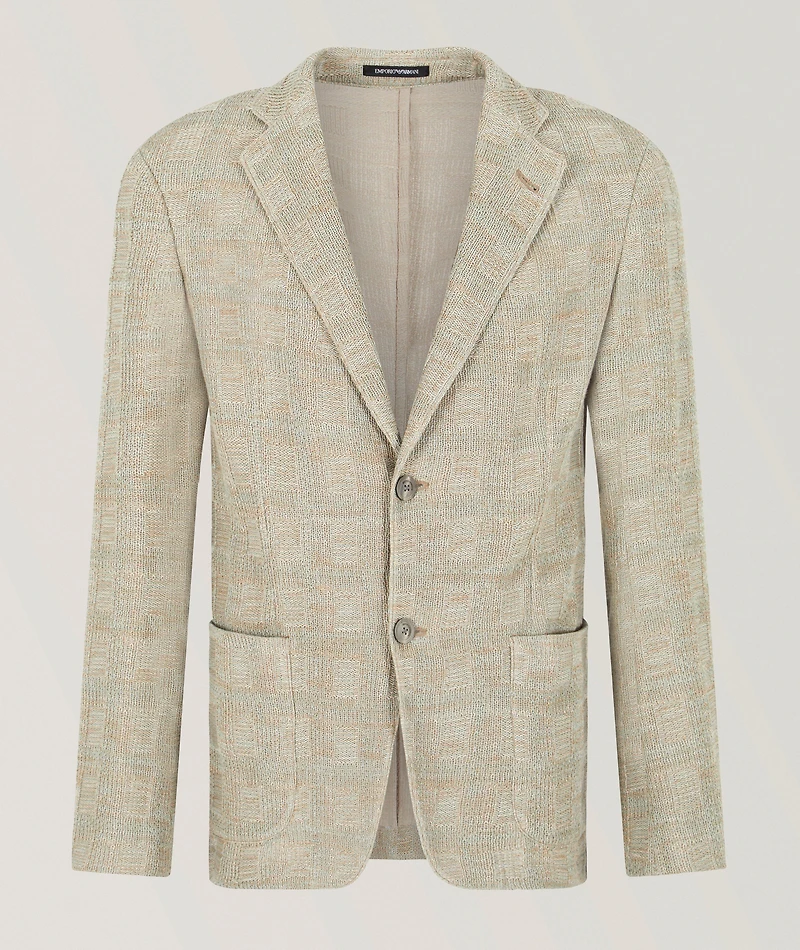 Check Cotton Knit Sport Jacket