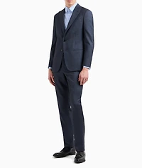 Soho Wool-Silk Chambray-Effect Suit