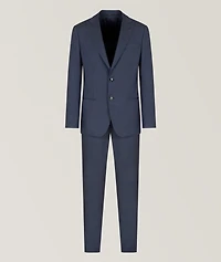 Soho Wool-Silk Chambray-Effect Suit