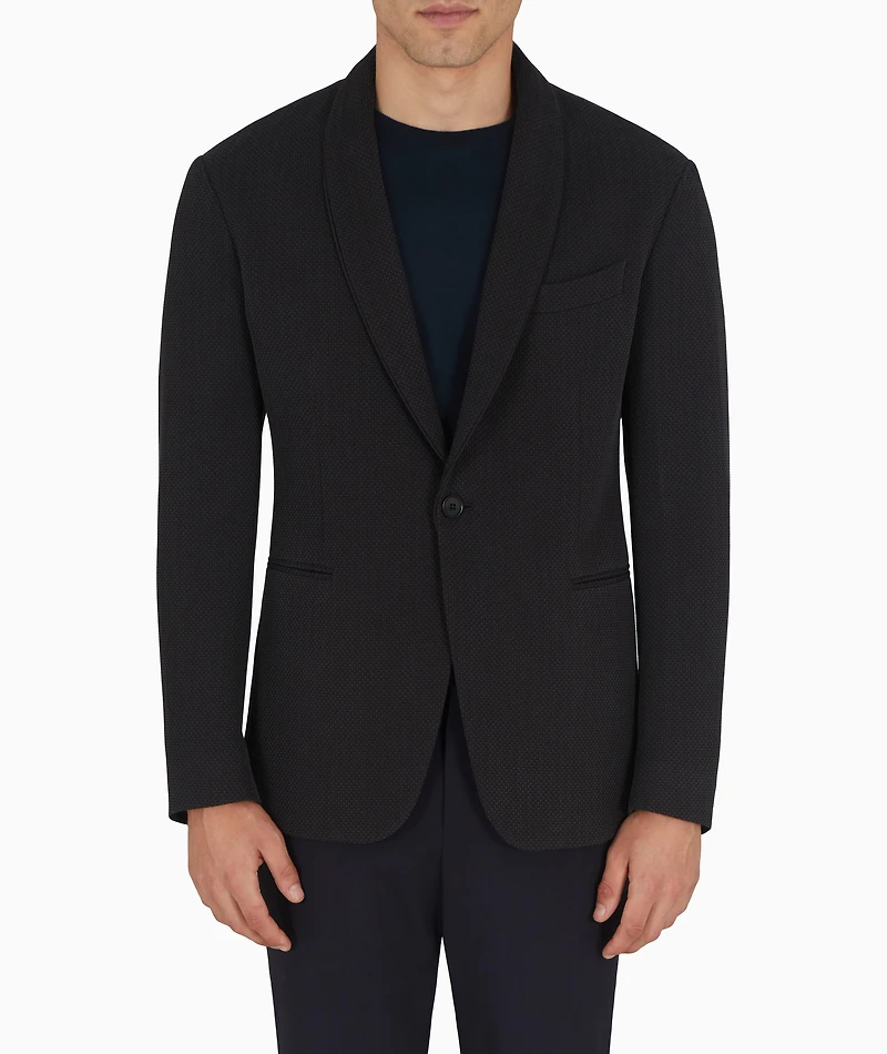 Shawl Collar Silk-Blend Sport Jacket