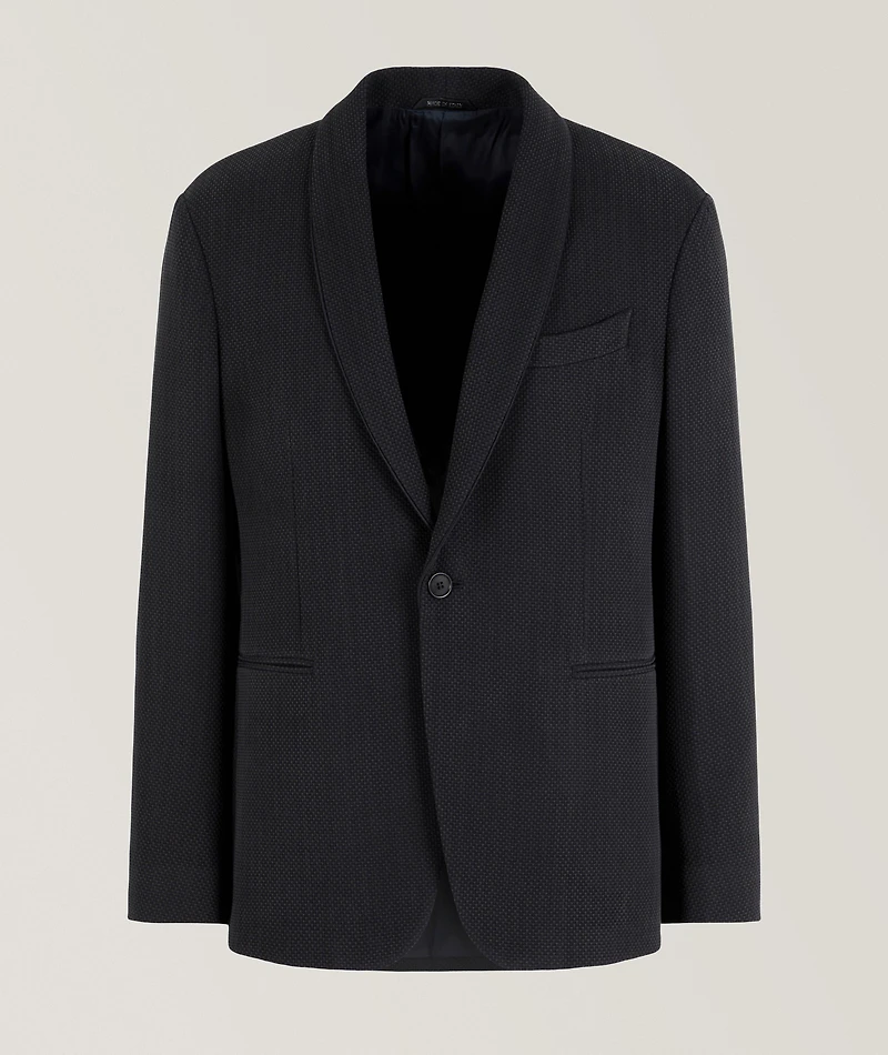 Shawl Collar Silk-Blend Sport Jacket
