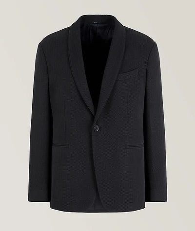 Shawl Collar Silk-Blend Sport Jacket