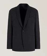 Shawl Collar Silk-Blend Sport Jacket