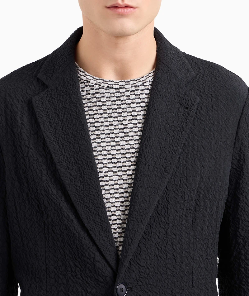 Stretch-Wool Single-Breasted Sport Jacket