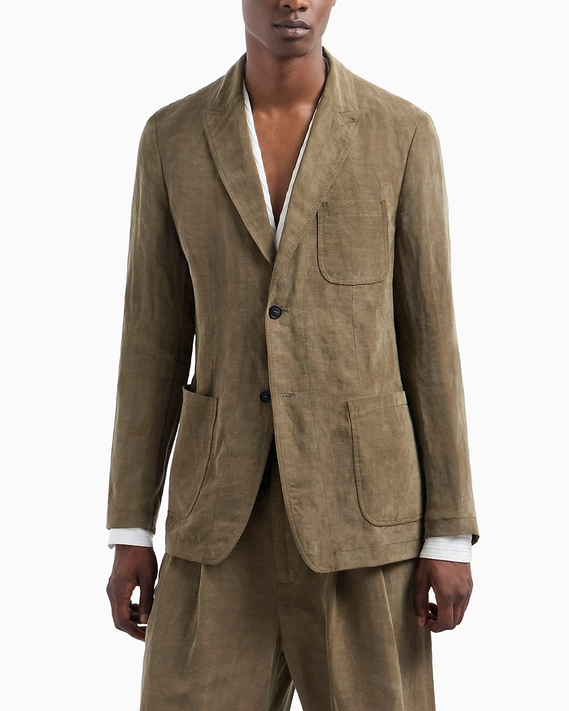 Linen-Blend Sport Jacket