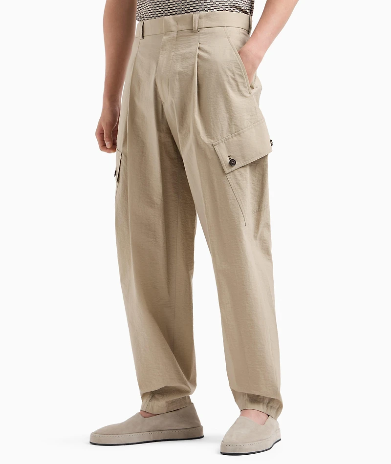 Pleated Cotton-Canvas Cargo Pants