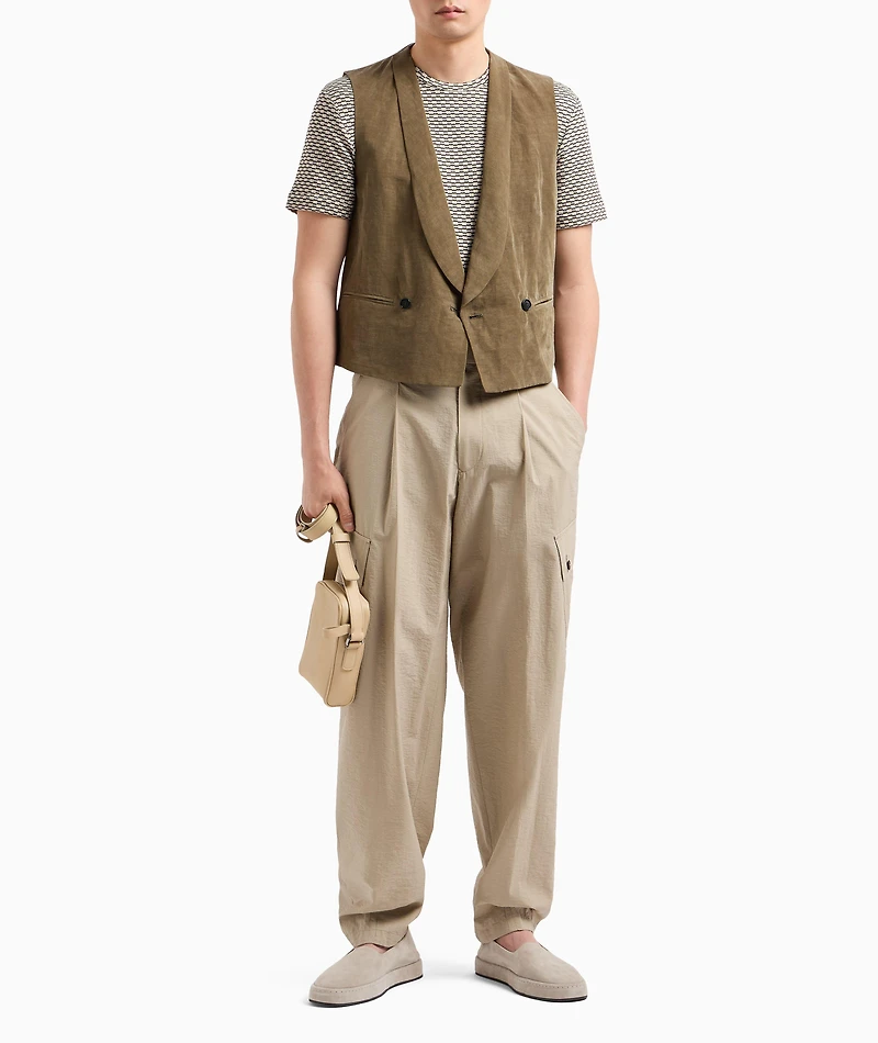 Pleated Cotton-Canvas Cargo Pants