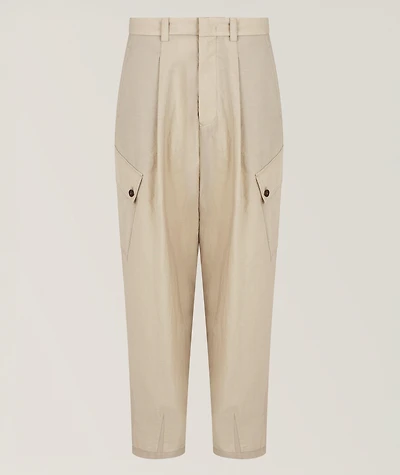 Pleated Cotton-Canvas Cargo Pants