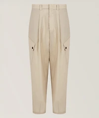 Pleated Cotton-Canvas Cargo Pants