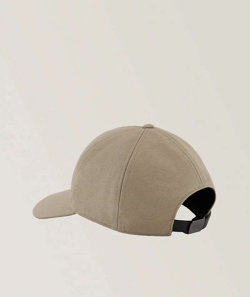 Leather Logo Cotton-Blend Baseball Cap