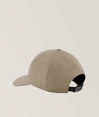 Leather Logo Cotton-Blend Baseball Cap