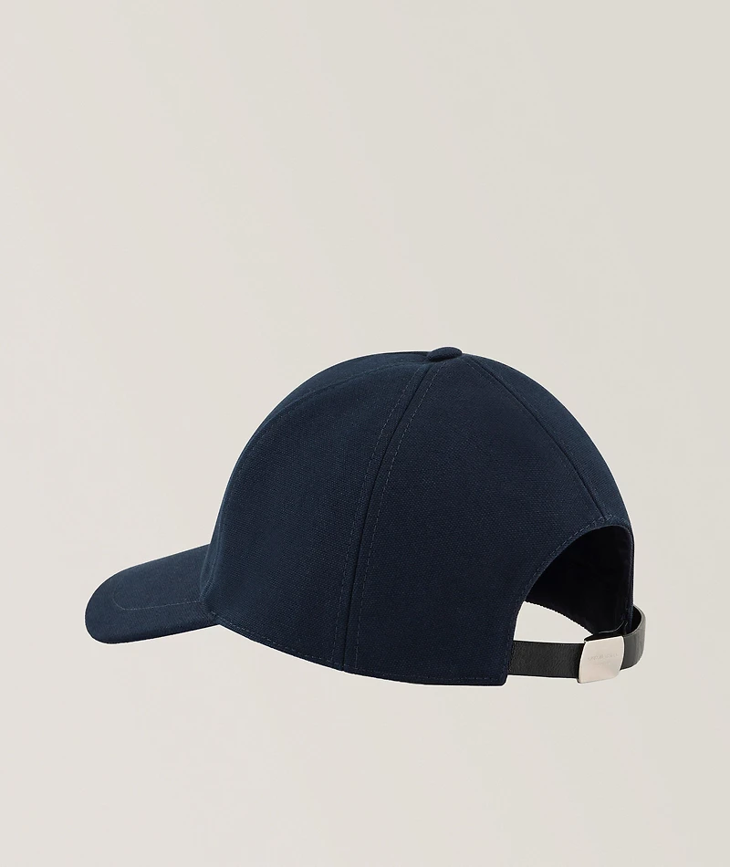 Leather Logo Cotton-Blend Baseball Cap