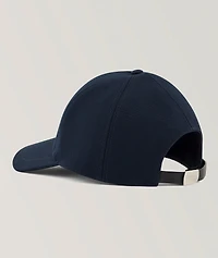 Leather Logo Cotton-Blend Baseball Cap