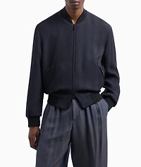 Chevron-Quilted Silk-Blend Blouson Jacket