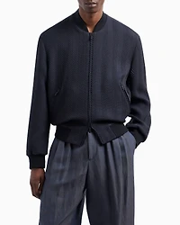 Chevron-Quilted Silk-Blend Blouson Jacket