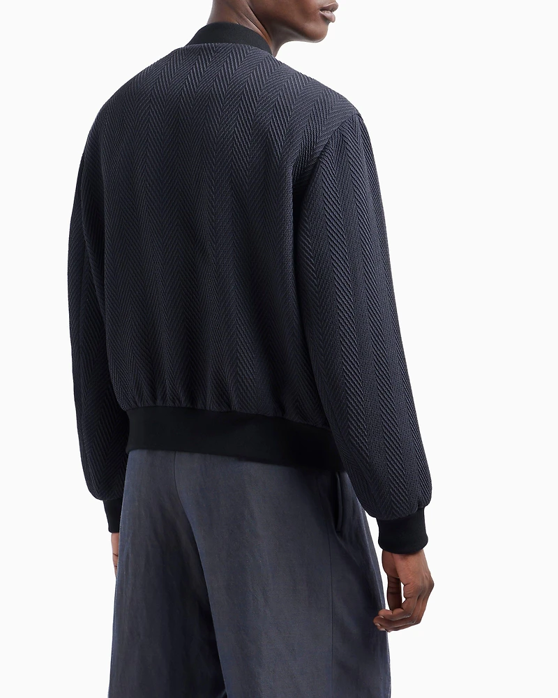 Chevron-Quilted Silk-Blend Blouson Jacket