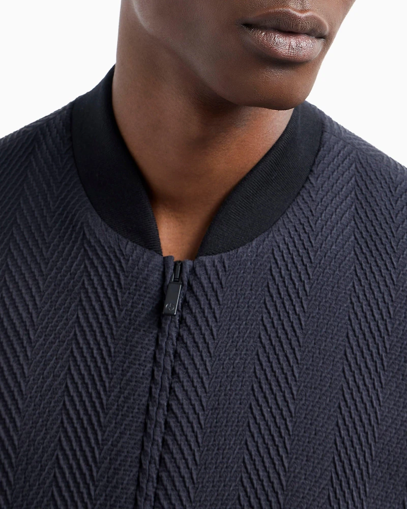 Chevron-Quilted Silk-Blend Blouson Jacket
