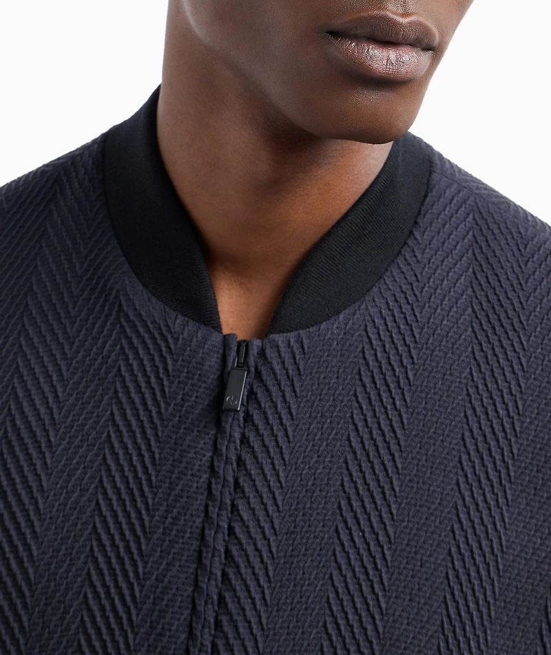 Chevron-Quilted Silk-Blend Blouson Jacket