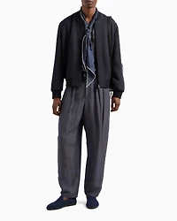 Chevron-Quilted Silk-Blend Blouson Jacket