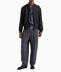Chevron-Quilted Silk-Blend Blouson Jacket