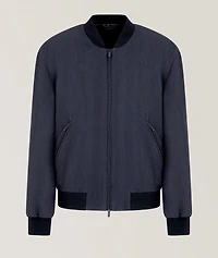 Chevron-Quilted Silk-Blend Blouson Jacket