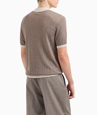 Micro-Pattern Jacquard Knit Polo