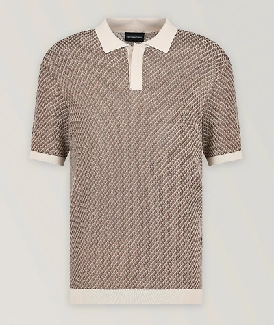 Micro-Pattern Jacquard Knit Polo