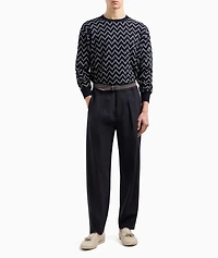 Chevron Jacquard Cotton-Cashmere Sweater