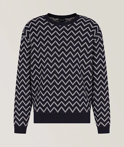 Chevron Jacquard Cotton-Cashmere Sweater