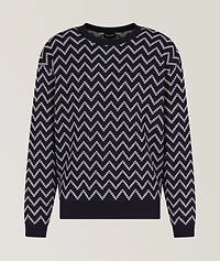 Chevron Jacquard Cotton-Cashmere Sweater