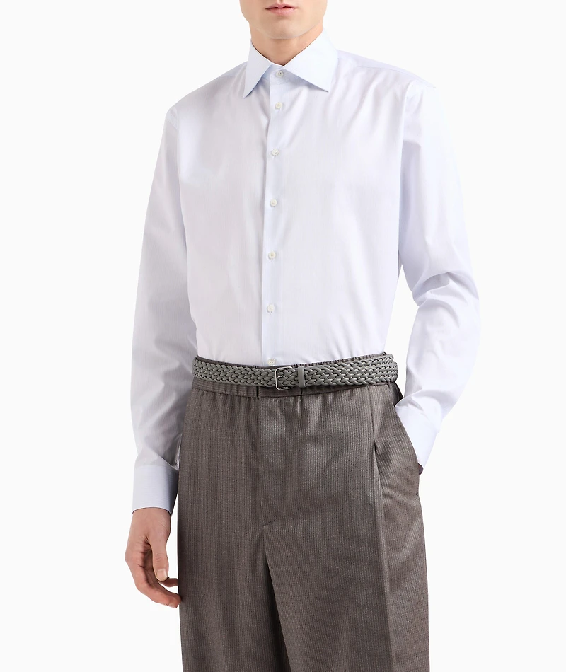 Regular-Fit Striped Cotton Dress Shirt