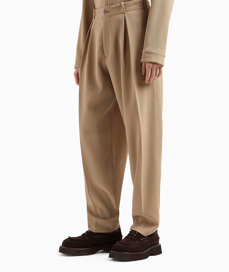 3D Crepe Jersey Trousers
