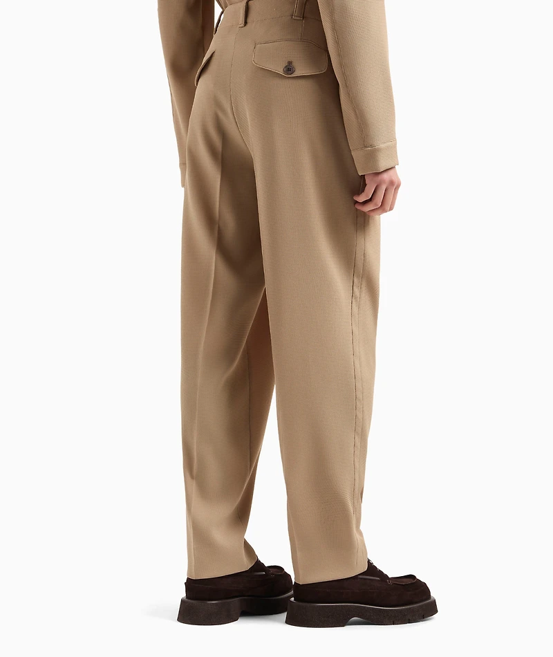 3D Crepe Jersey Trousers