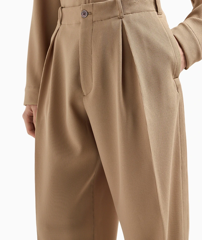 3D Crepe Jersey Trousers