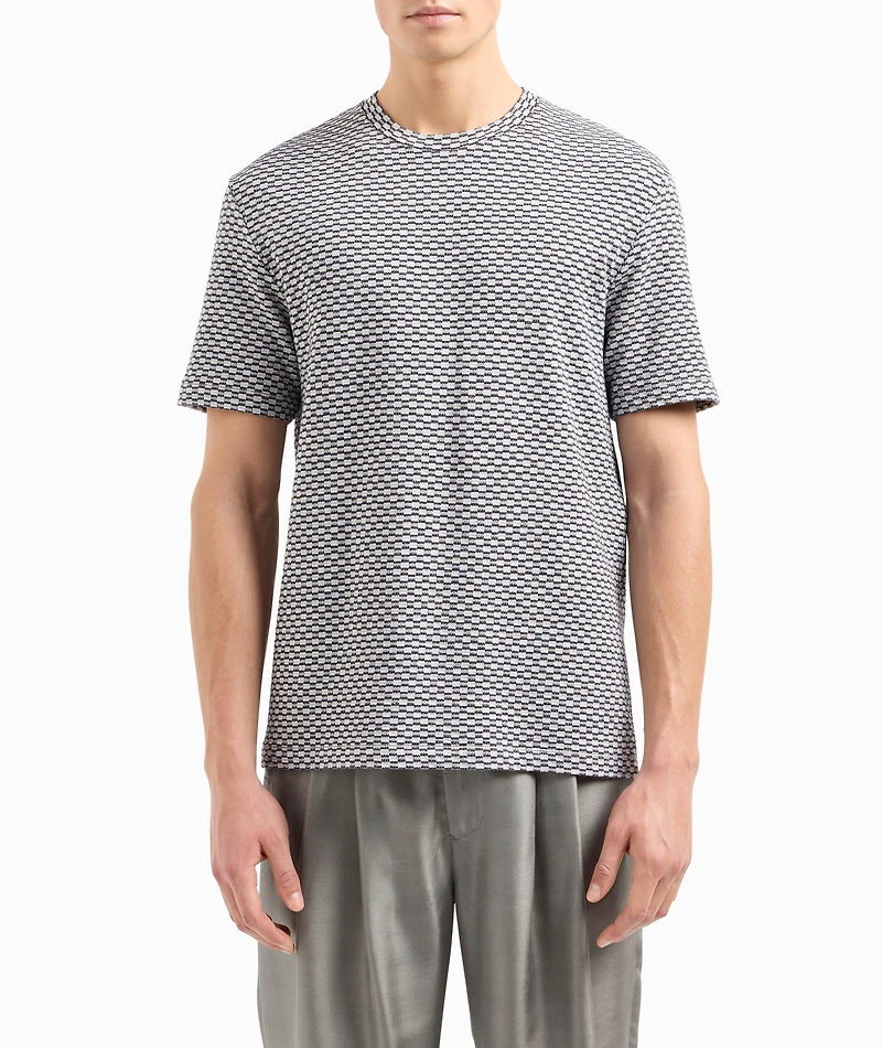 Jacquard Jersey Crewneck T-Shirt