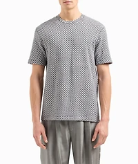 Jacquard Jersey Crewneck T-Shirt