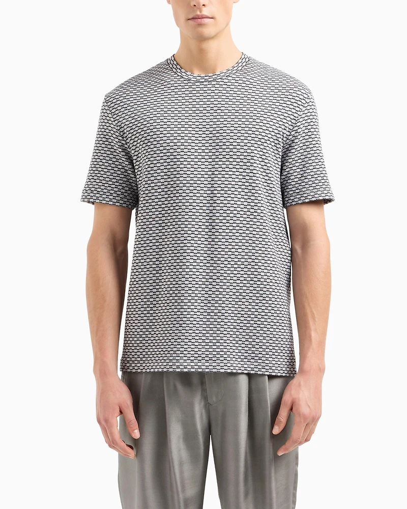 Jacquard Jersey Crewneck T-Shirt