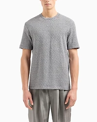 Jacquard Jersey Crewneck T-Shirt