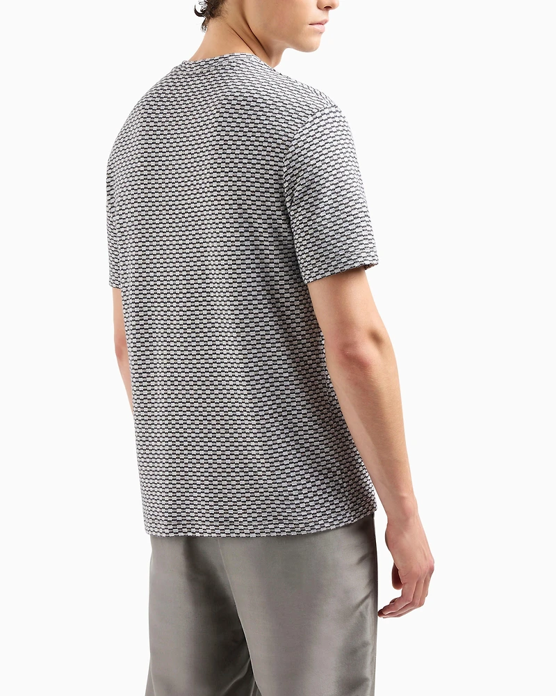 Jacquard Jersey Crewneck T-Shirt