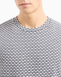 Jacquard Jersey Crewneck T-Shirt
