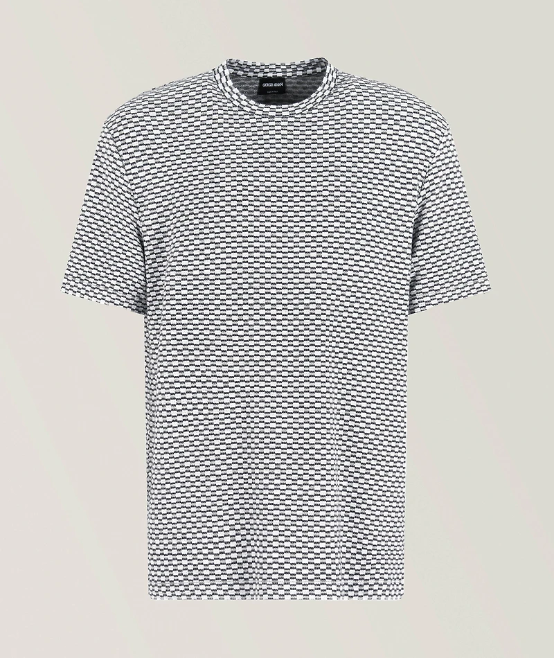 Jacquard Jersey Crewneck T-Shirt