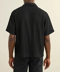 Linen-Cotton Blend Crochet Shirt