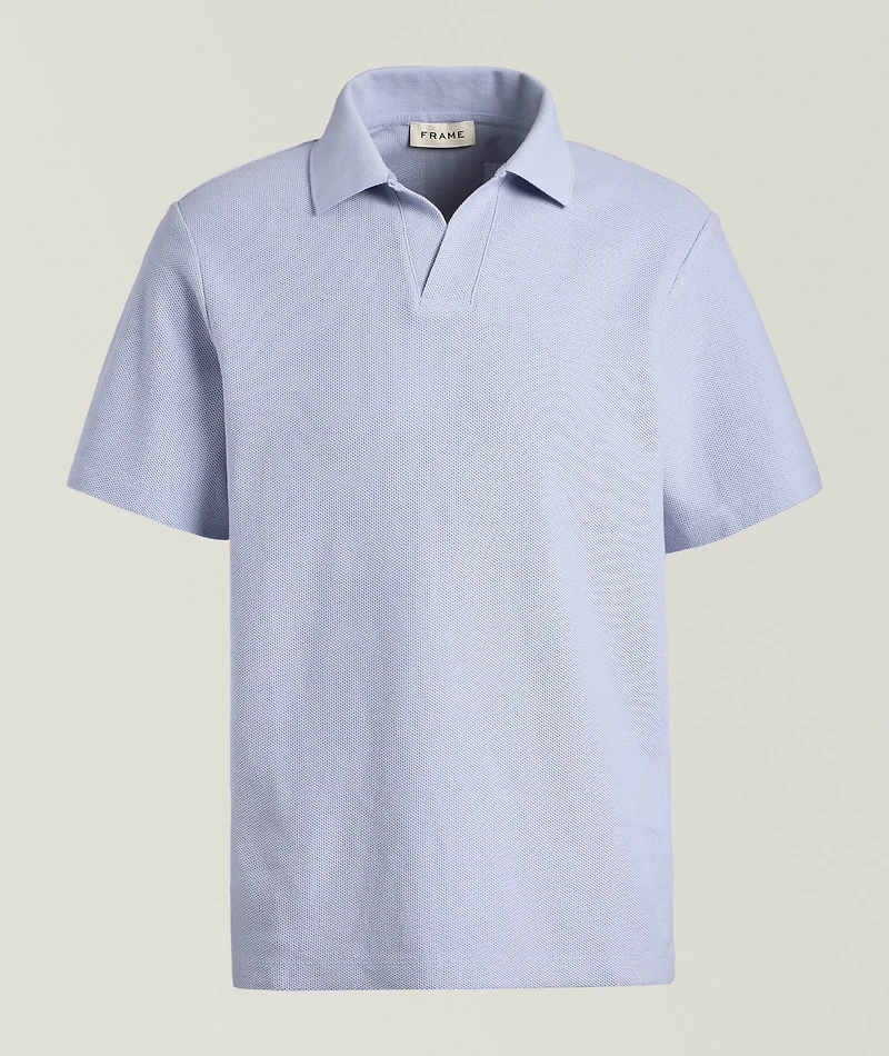 Open Collar Jacquard Polo