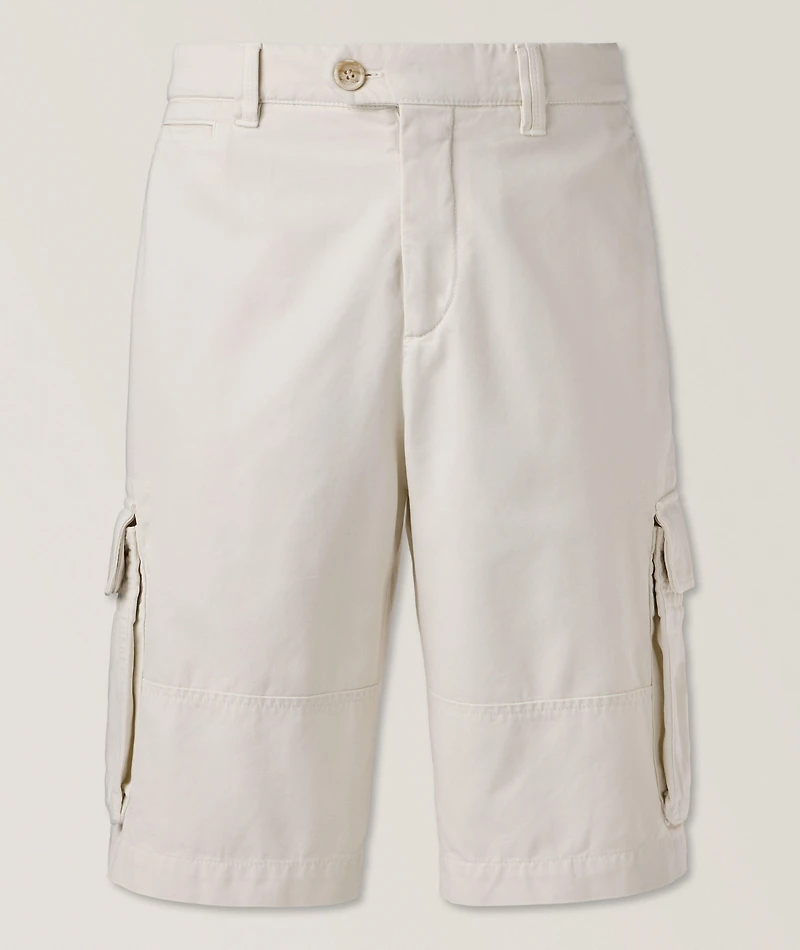 Garment-Dyed Cotton Bermuda Shorts
