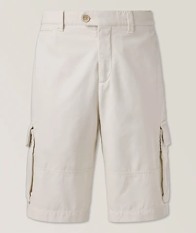 Garment-Dyed Cotton Bermuda Shorts